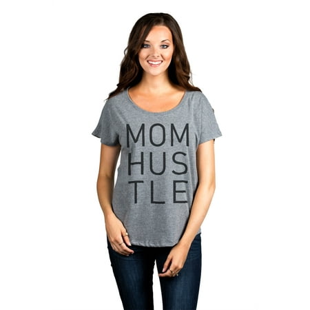Thread Tank Mom Hustle Womens Fashion Relaxed T-Shirt Tee Heather Grey
